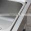 Triple bowls stainless steel kitchen sink cabinet with faucets used for commercial industrial hotel restaurant with backsplash
