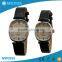 Fashion latest circle simple dial leather strap japan movt ladies watch