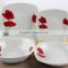 Hot sale wholesale ceramic bow dinnerware, porcelain square dinner set with flower design