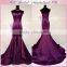 Trumpet purple mother of bride evening dress