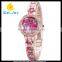 WJ-5219 personality Geneva shell face charming colorful plastic and alloy strap girls bracelet watch