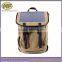 Brown Nylon Solar Chargeable Backpack Solar Panel Bag