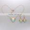 Fashion Gold Chain Enamel Multi Color Triangle Jewelry Necklace Set