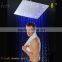 wholesale temperature control LED light shower bath rain spa shower head 304 stainless steel brushed