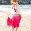 SheIn Women Fashion Long Sleeve Ombre Tie Tassel V Back Maxi Dress