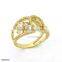 Fashion Gold Flower Shape Crystal Diamond Wedding Ring For Women