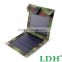 Portable Camouflage Army Style 5W Foldable Solar Charger Bag,Weatherproof USB Solar Panel External Power Bank for mobile phones