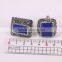 Natural Lapis Lazuli Druzy Stone Rings, Pave Crystal Rhinetone Single Stone Ring Design