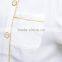 White customized with good quality double breasted cotton/polyester hotel chef uniform