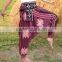 VTG HIPPIE BOHO Hmong jinnie harem cotton gypsy yoga belly dance art fisherman Tribal Alladin Trousers pants Naka print