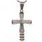 Cheap price stainless steel silver jewelry circle cross jesus necklace pendant