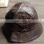 waterproof PU brown bucket hat