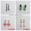 New design good looking fashion green stone chain tassel earring