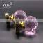 zinc base depression pink wooden door handle shining glass knobs