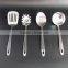 4Pcs Stainless Steel Kitchen Cooking Utensil Set Slotted Turner/Rice Spoon/Ladle/Spachetti Server