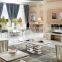 luxury modern stainless steel dining table and chairs AH066