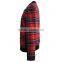Classic red black plaid wool blend women bomber jacket