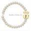 High end freshwater pearl beads steel charm bracelet women white pearl beads bracelets for her birthday gifts