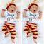 S17478A Infant Girl Clothing Suits Short Sleeve Cotton Toddler Baby girl Set
