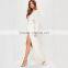 OEM WOMEN deep V-neck and split hem kimono long sleeve prom dress