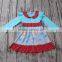 2016 Yawoo Aqua Beautiful Lace Long Sleeve Mesh Baby Girls Birthday Dress Designer One Piece Party Dress