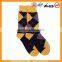 cotton mens long sock with argyle pattern