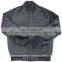 Raglan Black Sleeves Varsity Jackets, Custom Embroidery Baseball Jackets, Dark Grey Wool Bomber Jackets