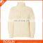 100% Manhand Chunky Knitted Turtlenck Long Sleeves Sweater In White