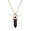 The Bulllet Six Natural Stone Crystal Pendant Necklace