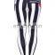 Stripes with patches femme stylish workout casual muscle fit fashion fancy pants denim polyester crossfit leggings for woman