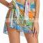 Exotic 3 Pieces Multi Orange Ruffle Halter Tie Bikini Set Sarong