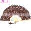 Chocolate Brown Color Wedding Bridal Hand Lace Fan and Umbrella