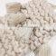 2020 amazon hot sale Hand made holiday gift knitted chunky knit blanket bag,knit blanket cover with tassel