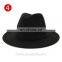 Cheap Flat Brim Colorful Panama Wide Fedora Hat for Women Men 100% Wool Felt Fedora Jazz Wide Brim Hat