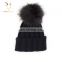 Ladies Winter Wool Hat Fur Pom Hat,Cut Winter Hat