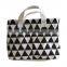 Rectangle Large Black White Collapsible Canvas Storage Basket Laundry Clothes Hamper Bag