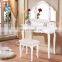 Furniture Makeup Vanity Table White Dressing Table And Stool For Girls Women Bedroom White