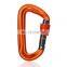 JRSGS Custom Small 12KN/5KN Safety Snap Hook Clip logo Screw Locking Aluminum Alloy Carabiner