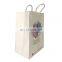 plain cheap wholesale take away recycled  white kraft paper stand up flat bottom bag for Shopping Use with handle