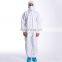 CE Medical Coverall Waterproof Disposable Coverall Non-Woven Coverall Suit with Hood and Front Zipper