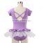 Professional Leotard with White Ballet Dance Performance Tutu Skirt for Kids