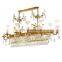 antique brass crystal lighting hallway pendant lamp rectangular dining room chandelier for restaurants
