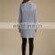 New Design Classic Gray Pure Color Merino wool Cashmere Knitting Long Sweater Women Casual Pullovers