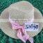promotional Lady and mens high quality beach straw hat with lace