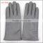 2016 ladies spring fashion grey all kinds of leather hand gloves with ring