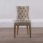 Modern fabric and solid wood dining chair XJ3430