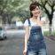 Korean Style Loose Ripped Denim Overalls Casual Denim Short Pants Suspenders Rompers Women Jeans