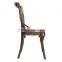 antique bronze metal cross back dining chair