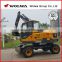 Supply 4*4WD mini Hydraulic excavator on wheels with quick change attchment