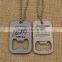 Custom stainless steel bottle opener dog tags with chain